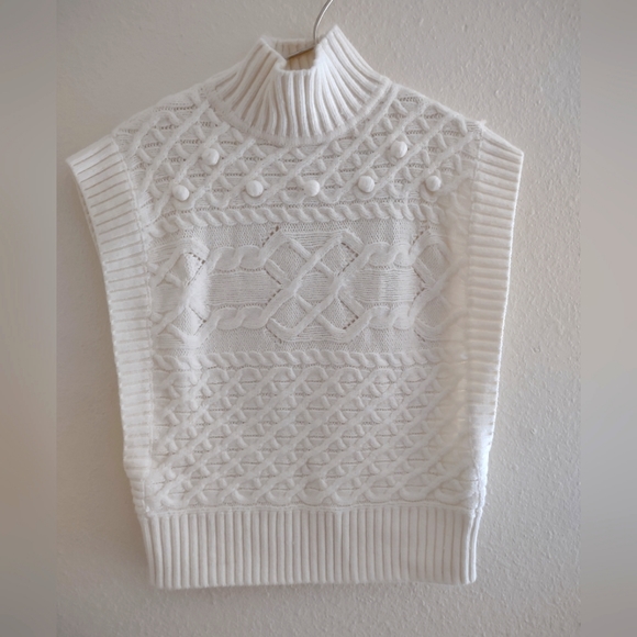 INC International Concepts Cream Mock Neck Sweater Tunic Sz. M - Picture 1 of 3